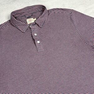 FAHERTY Mens L Striped Polo Shirt Short Sleeve Cotton Modal Elastane Blue Pink